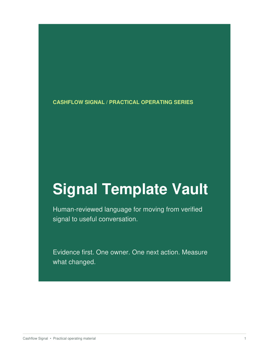 Preview of page one from the Signal Template Vault